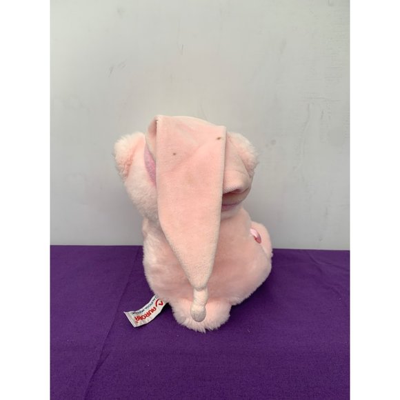 Aurora 9 Inch Pink Teddy Bear Lovie Blanket Baby Girl Embroirded Feet Night Hat - Picture 6 of 11